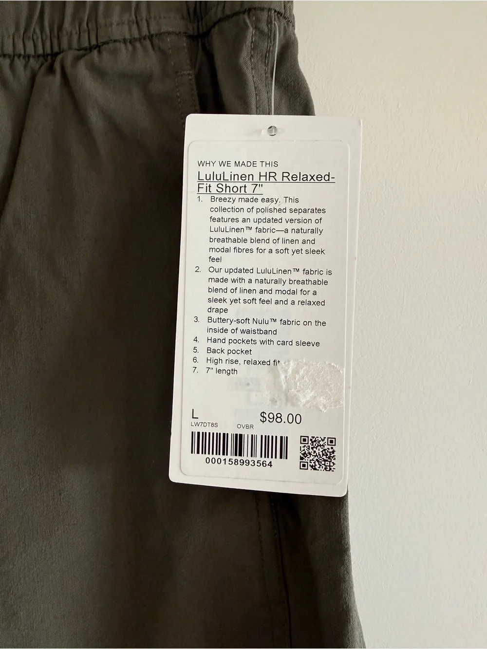 Lululemon LuluLinen High-Rise Relaxed-Fit Short 7